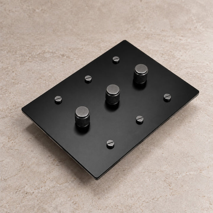 Solid Brass Rotary Dimmer Light Switch – 1–4 Gang