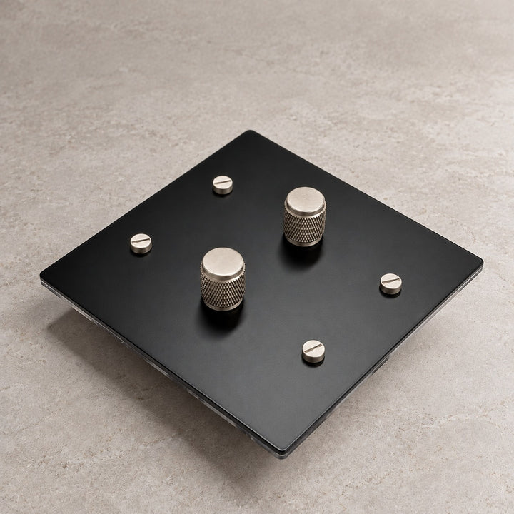 Solid Brass Rotary Dimmer Light Switch – 1–4 Gang
