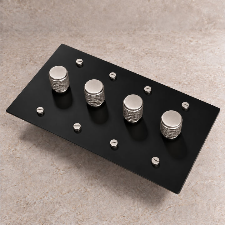 Solid Brass 3-Way Rotary Dimmer Light Switch – 1–4 Gang