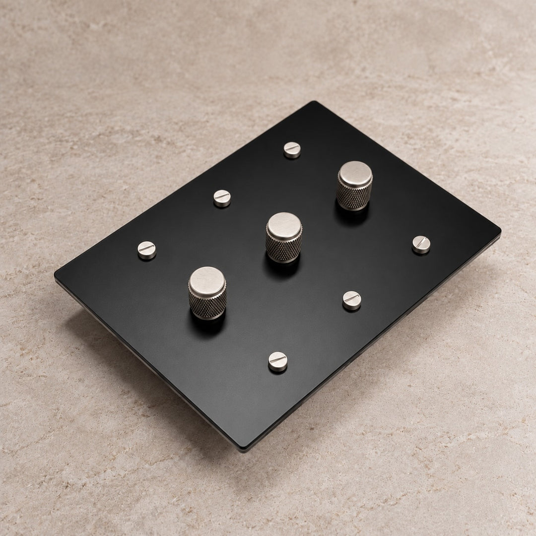 Solid Brass Rotary Dimmer Light Switch – 1–4 Gang