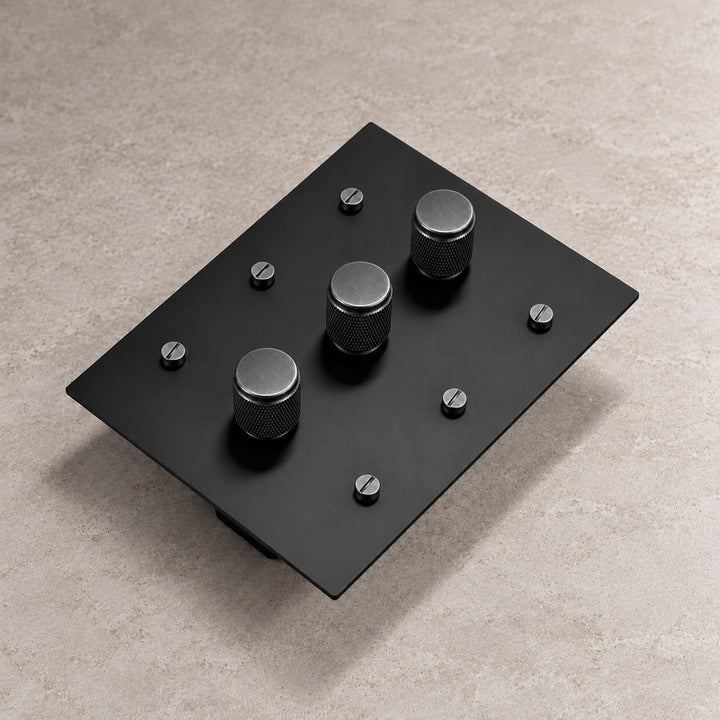 Solid Brass 3-Way Rotary Dimmer Light Switch – 1–4 Gang