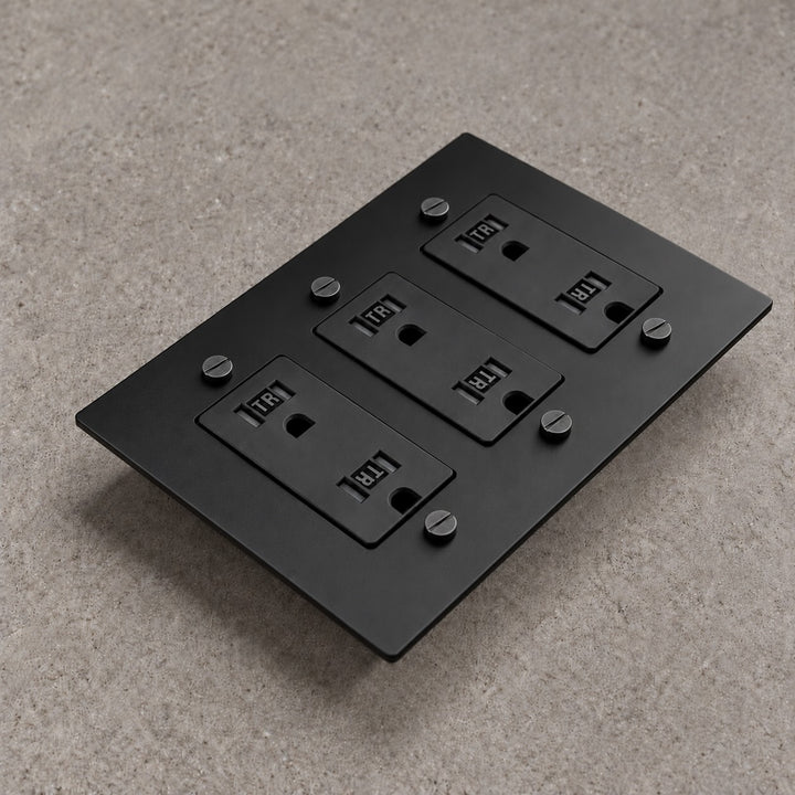 Solid Brass Tamper-Resistant Electrical Outlet – 15A Duplex Receptacle, 1–4 Gang
