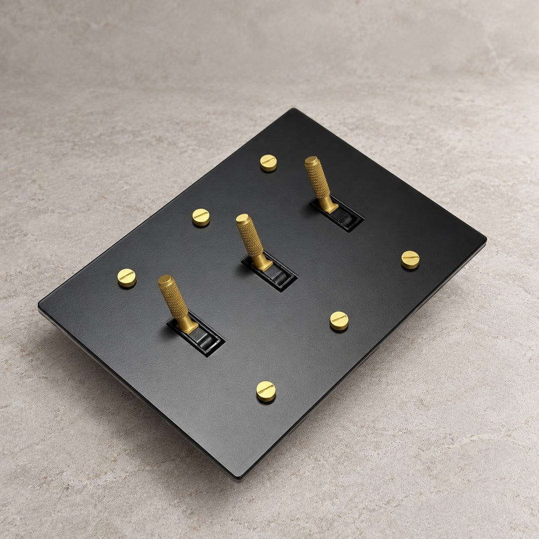 Solid Brass Toggle Light Switch – 3-Way, 1–4 Gang