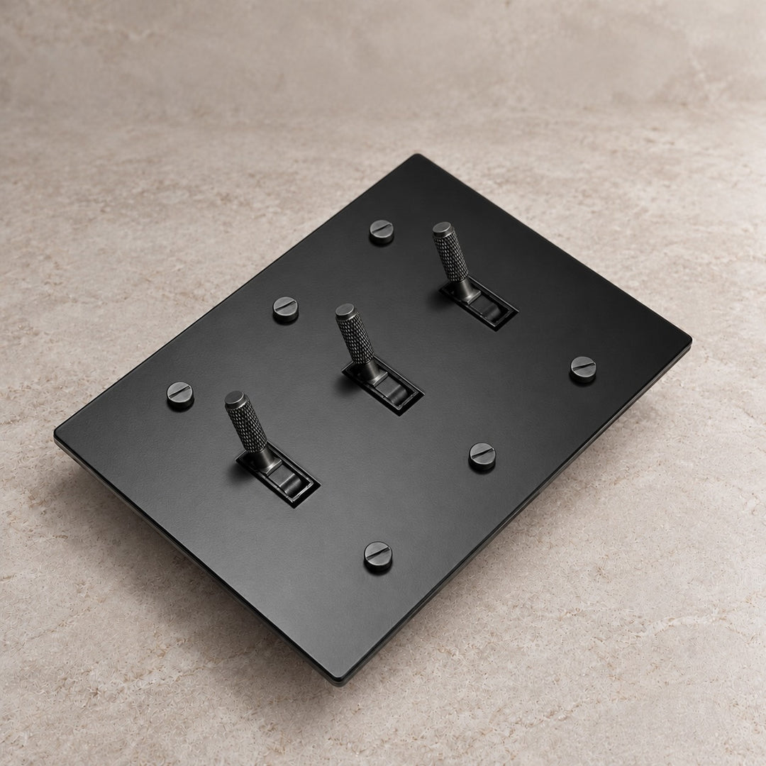 Solid Brass Toggle Light Switch – 3-Way, 1–4 Gang