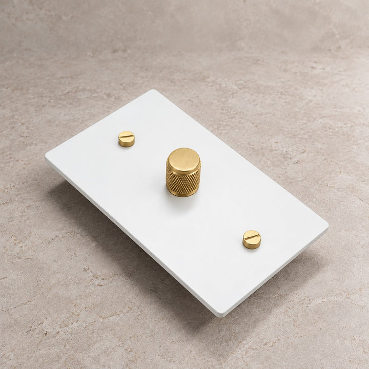 Solid Brass Rotary Dimmer Light Switch – 1–4 Gang