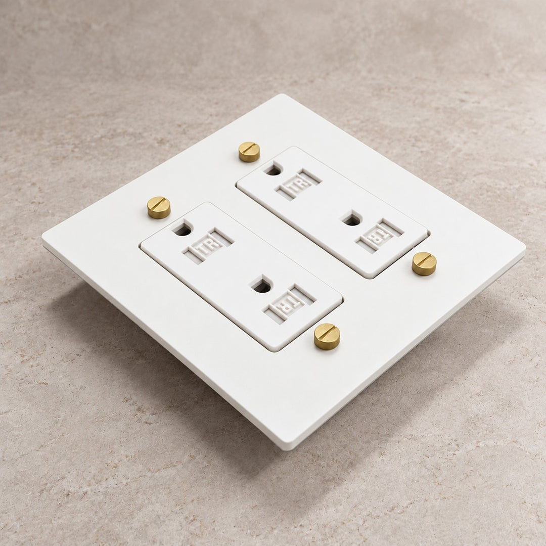Solid Brass Tamper-Resistant Electrical Outlet – 15A Duplex Receptacle, 1–4 Gang