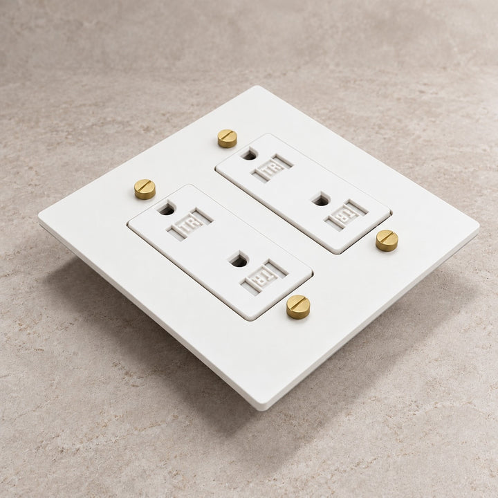 Solid Brass Tamper-Resistant Electrical Outlet – 15A Duplex Receptacle, 1–4 Gang