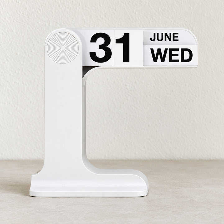 Minimalist Desk Calendar Wooden Block Compact Design ABS Material Functional Organizer