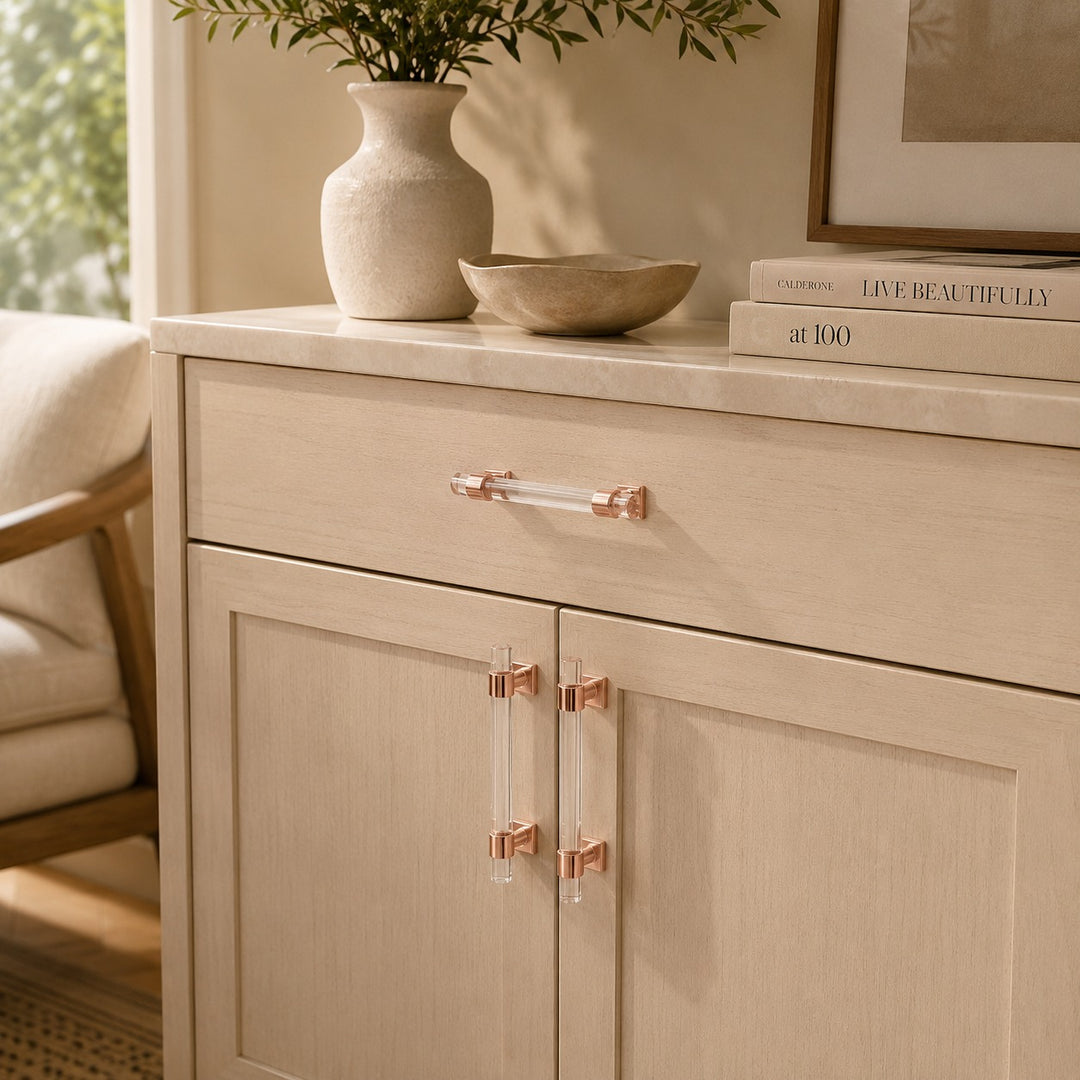 Modern Acrylic Cabinet Handles and Drawer Pulls with Ergonomic Grip Easy Installation