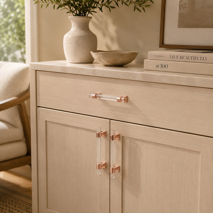 Modern Acrylic Cabinet Handles and Drawer Pulls with Ergonomic Grip Easy Installation