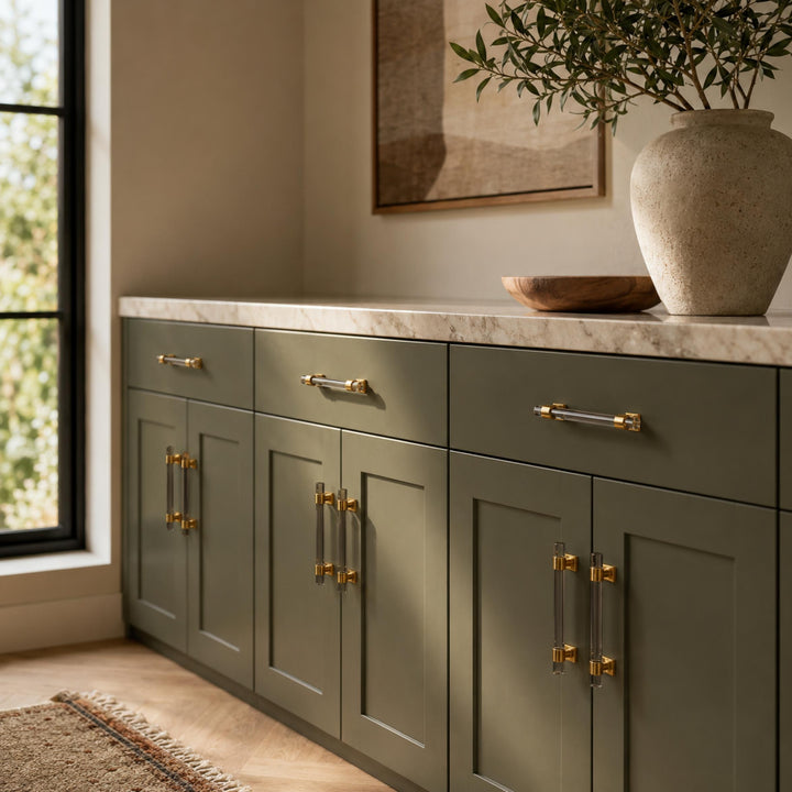 Modern Acrylic Cabinet Handles and Drawer Pulls with Ergonomic Grip Easy Installation