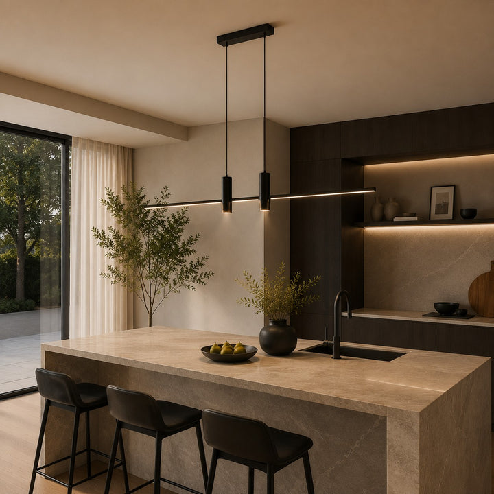 Modern Adjustable Pendant Light Metal Hanging Fixture with LED Technology for Kitchen Lighting