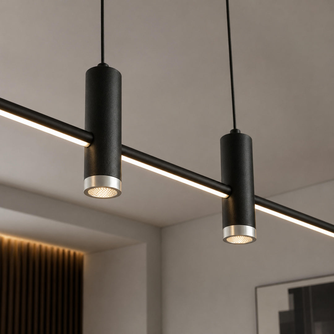 Modern Adjustable Pendant Light Metal Hanging Fixture with LED Technology for Kitchen Lighting