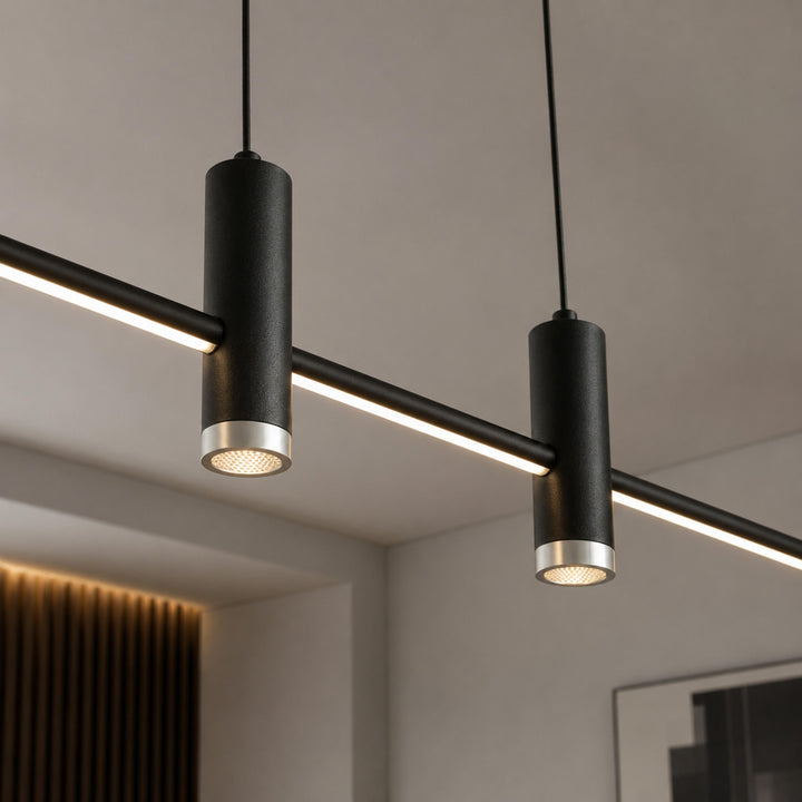 Modern Adjustable Pendant Light Metal Hanging Fixture with LED Technology for Kitchen Lighting