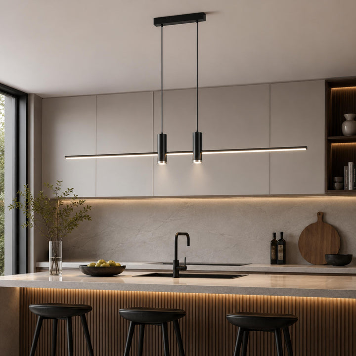 Modern Adjustable Pendant Light Metal Hanging Fixture with LED Technology for Kitchen Lighting