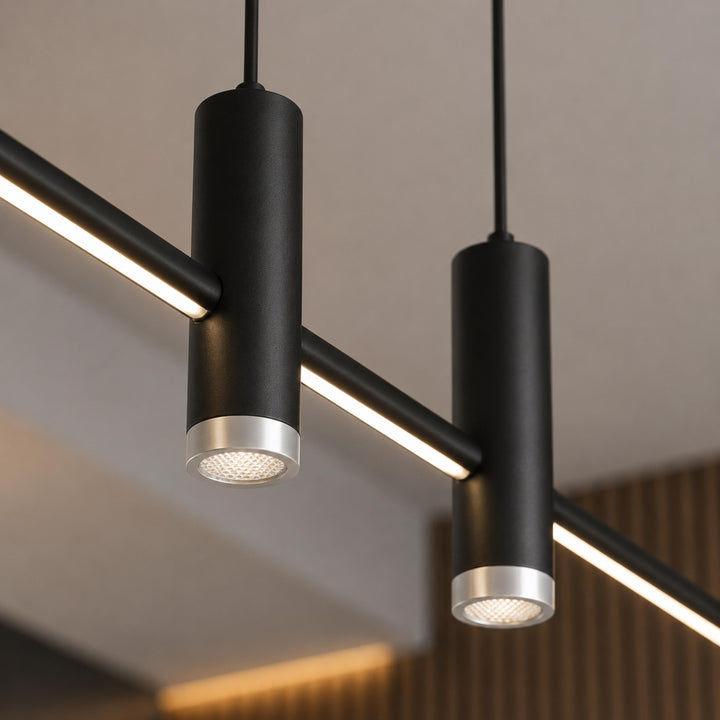 Modern Adjustable Pendant Light Metal Hanging Fixture with LED Technology for Kitchen Lighting