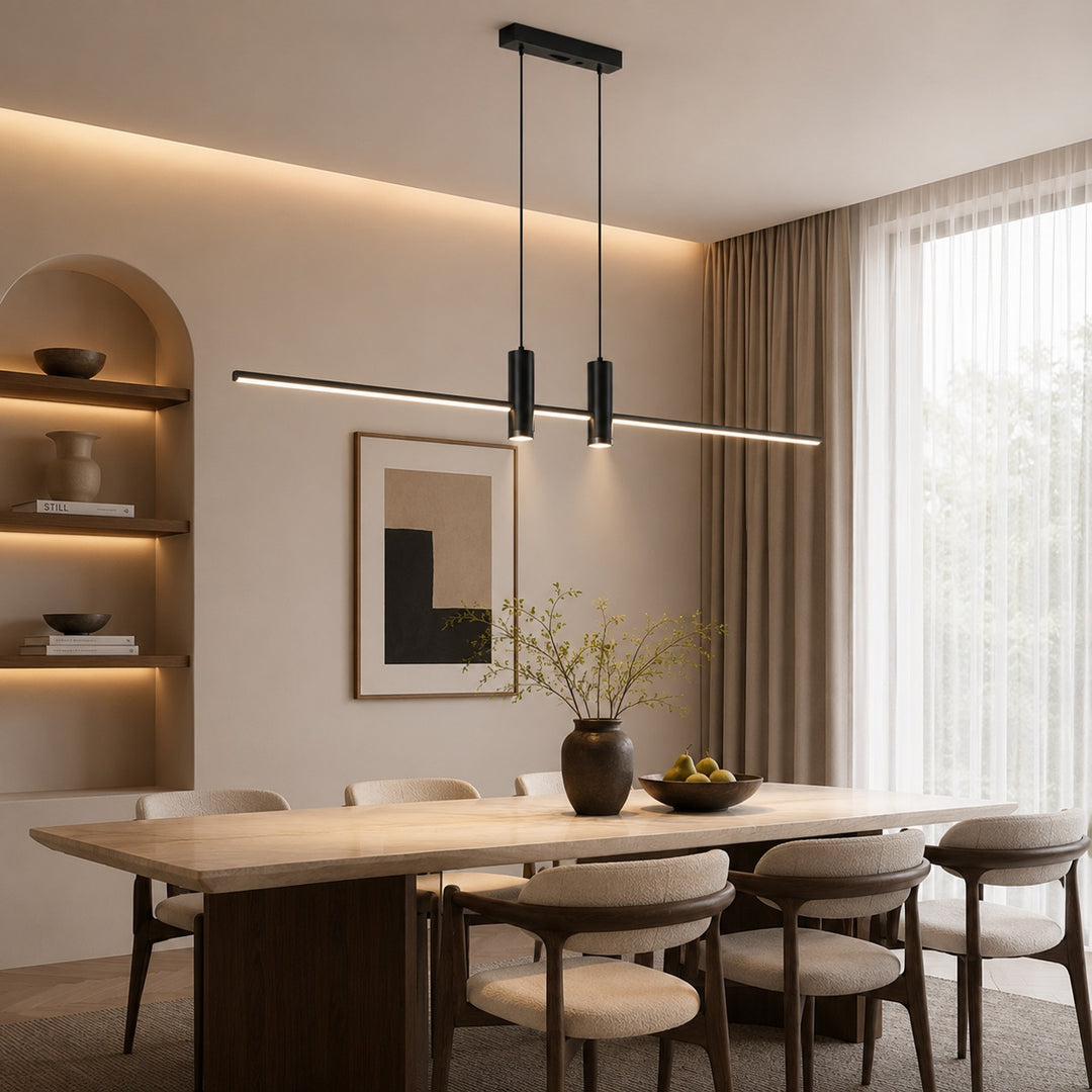 Modern Adjustable Pendant Light Metal Hanging Fixture with LED Technology for Kitchen Lighting