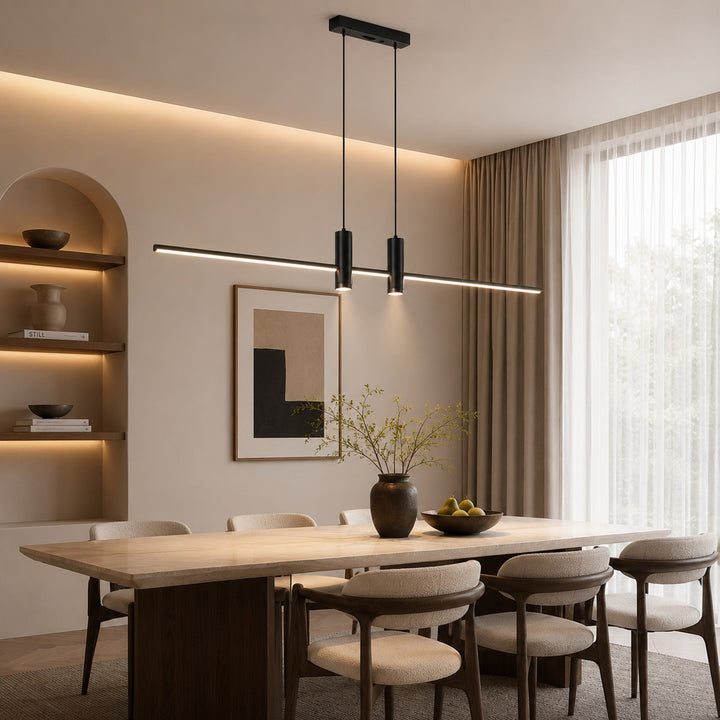 Modern Adjustable Pendant Light Metal Hanging Fixture with LED Technology for Kitchen Lighting