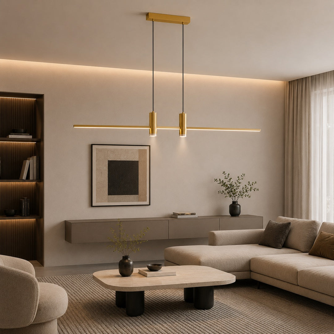 Modern Adjustable Pendant Light Metal Hanging Fixture with LED Technology for Kitchen Lighting