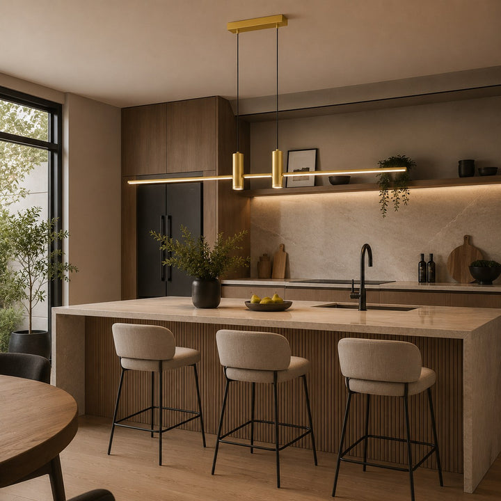 Modern Adjustable Pendant Light Metal Hanging Fixture with LED Technology for Kitchen Lighting