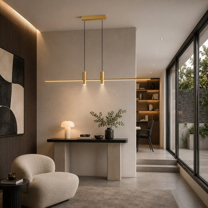 Modern Adjustable Pendant Light Metal Hanging Fixture with LED Technology for Kitchen Lighting