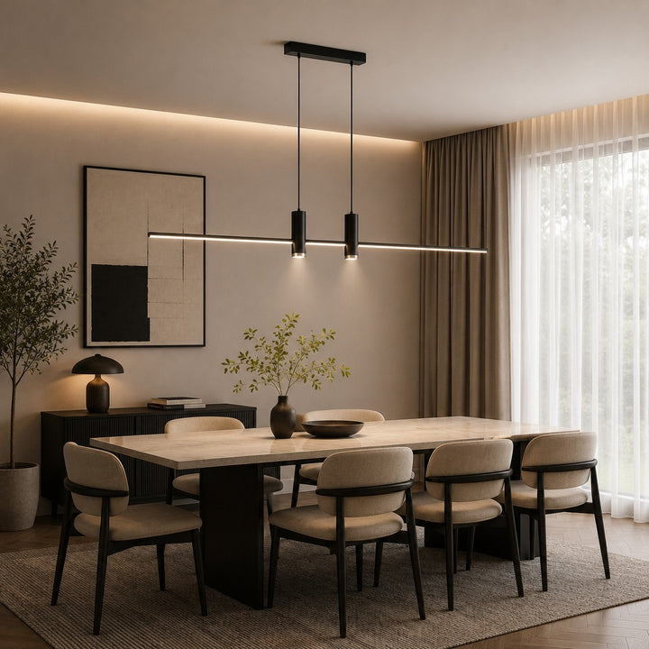 Modern Adjustable Pendant Light Metal Hanging Fixture with LED Technology for Kitchen Lighting
