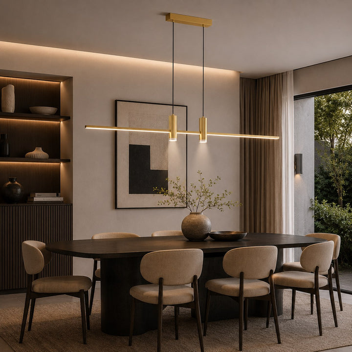 Modern Adjustable Pendant Light Metal Hanging Fixture with LED Technology for Kitchen Lighting