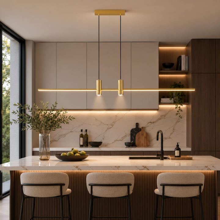 Modern Adjustable Pendant Light Metal Hanging Fixture with LED Technology for Kitchen Lighting