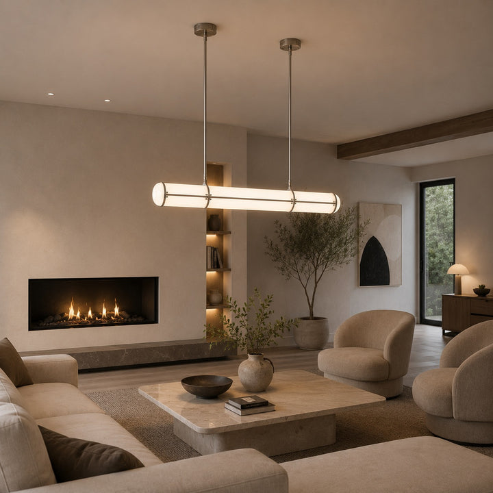 Modern Adjustable Pendant Light Metal LED Hanging Fixture for Kitchen and Dining Spaces
