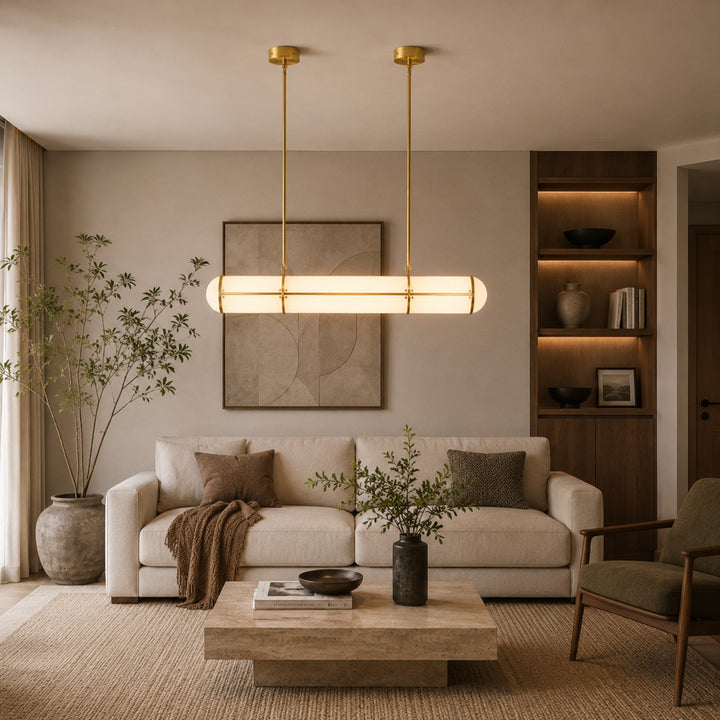 Modern Adjustable Pendant Light Metal LED Hanging Fixture for Kitchen and Dining Spaces