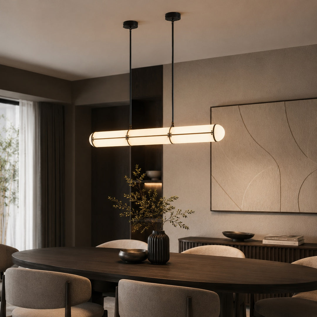 Modern Adjustable Pendant Light Metal LED Hanging Fixture for Kitchen and Dining Spaces