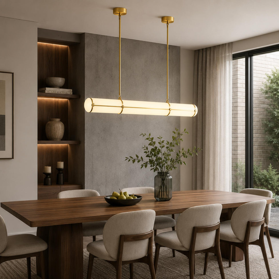 Modern Adjustable Pendant Light Metal LED Hanging Fixture for Kitchen and Dining Spaces