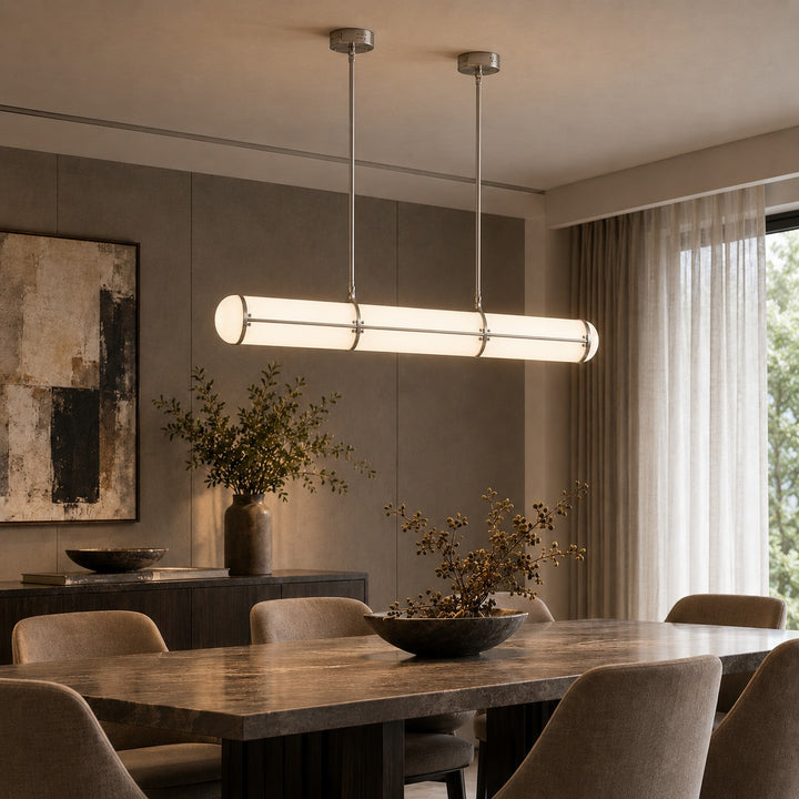 Modern Adjustable Pendant Light Metal LED Hanging Fixture for Kitchen and Dining Spaces
