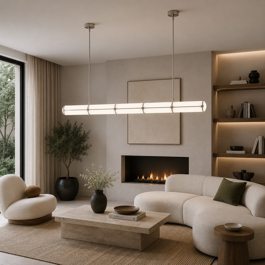 Modern Adjustable Pendant Light Metal LED Hanging Fixture for Kitchen and Dining Spaces