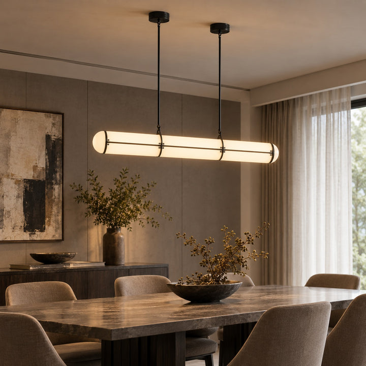 Modern Adjustable Pendant Light Metal LED Hanging Fixture for Kitchen and Dining Spaces