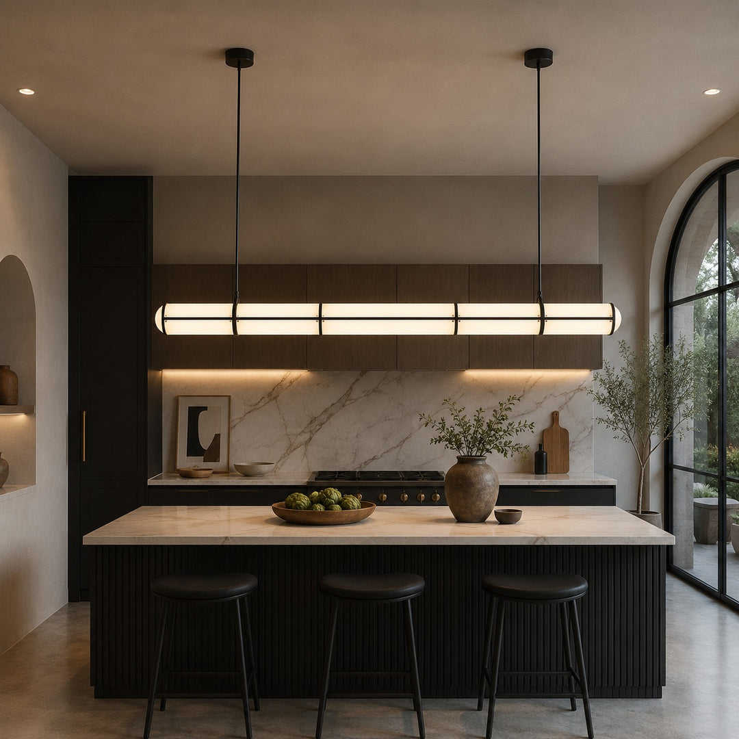 Modern Adjustable Pendant Light Metal LED Hanging Fixture for Kitchen and Dining Spaces