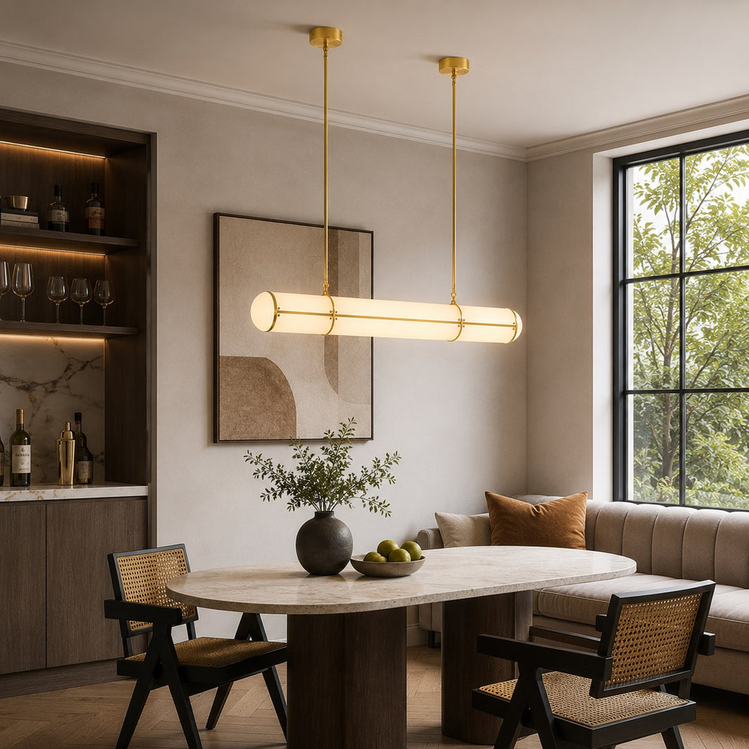 Modern Adjustable Pendant Light Metal LED Hanging Fixture for Kitchen and Dining Spaces