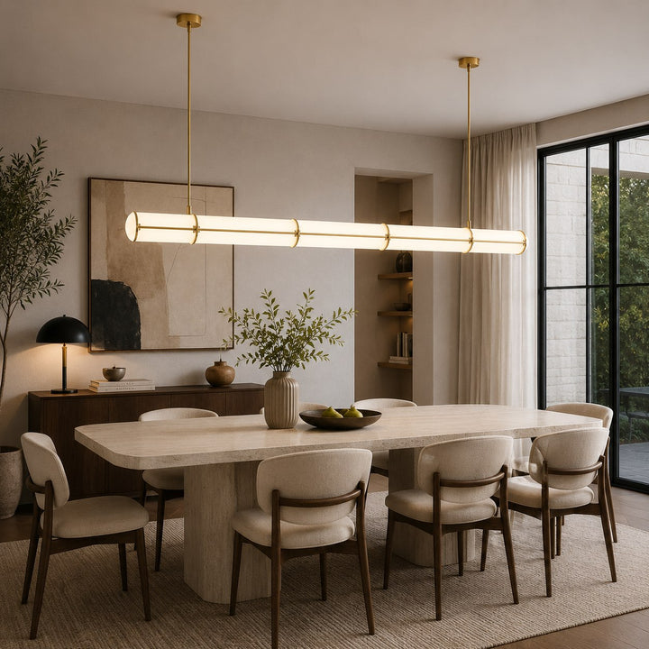 Modern Adjustable Pendant Light Metal LED Hanging Fixture for Kitchen and Dining Spaces
