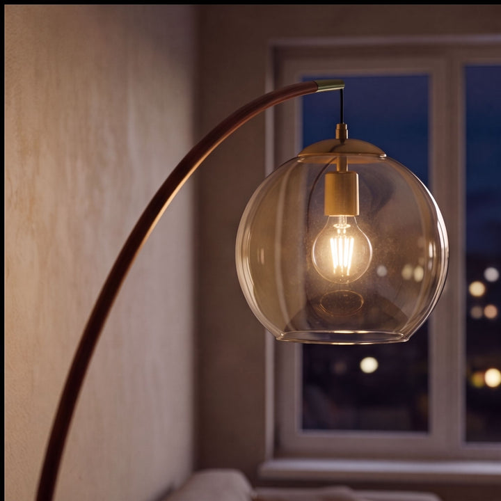 Modern Arc Floor Lamp Adjustable Metal Shade LED Lighting for Living Room and Bedroom