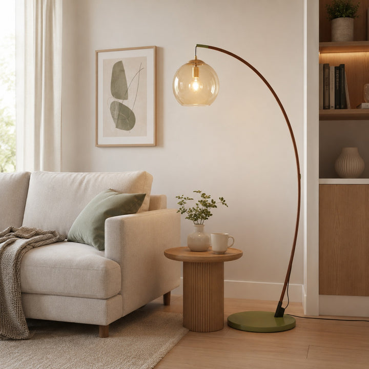 Modern Arc Floor Lamp Adjustable Metal Shade LED Lighting for Living Room and Bedroom