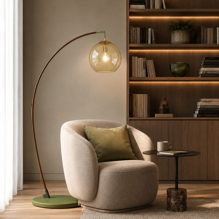 Modern Arc Floor Lamp Adjustable Metal Shade LED Lighting for Living Room and Bedroom