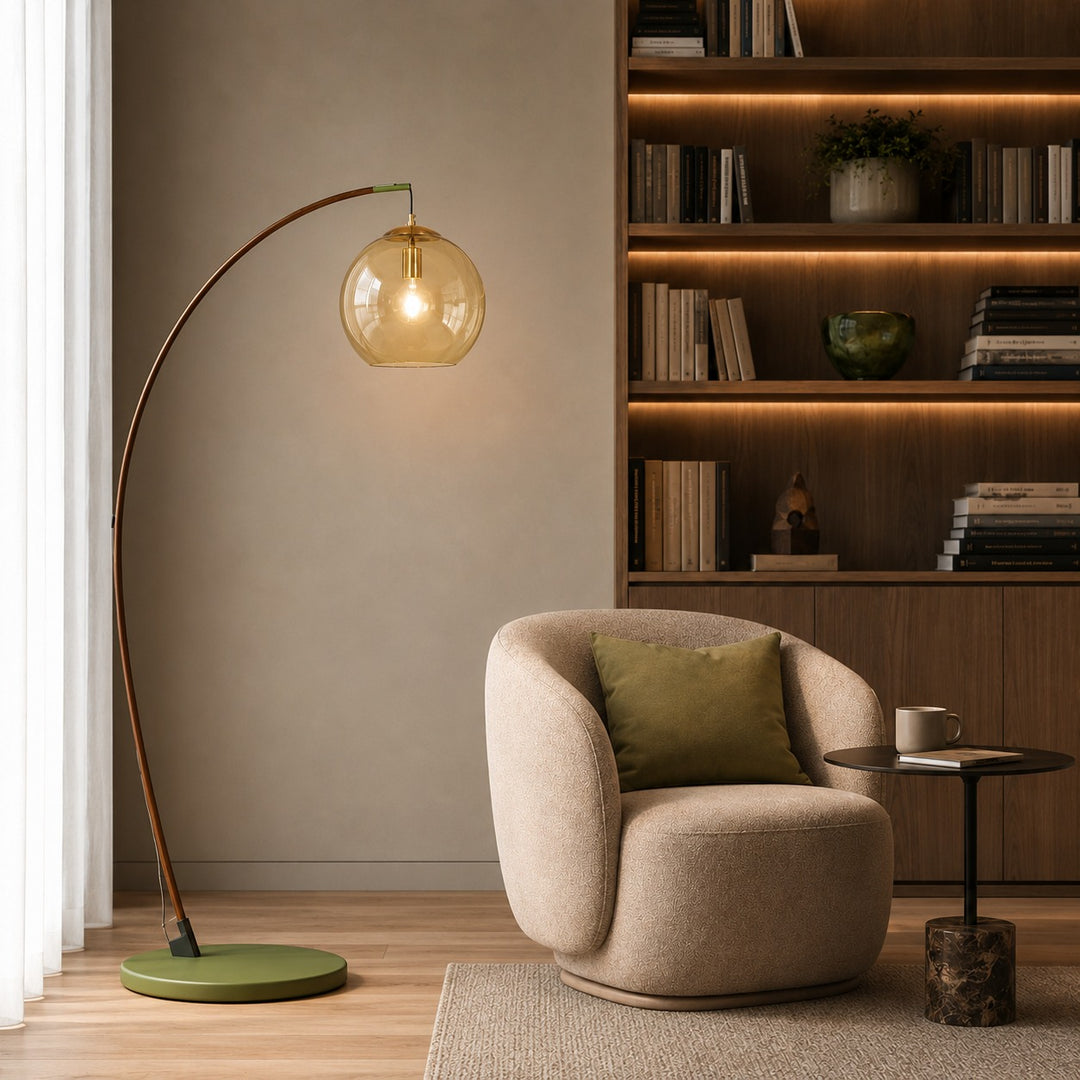 Modern Arc Floor Lamp Adjustable Metal Shade LED Lighting for Living Room and Bedroom