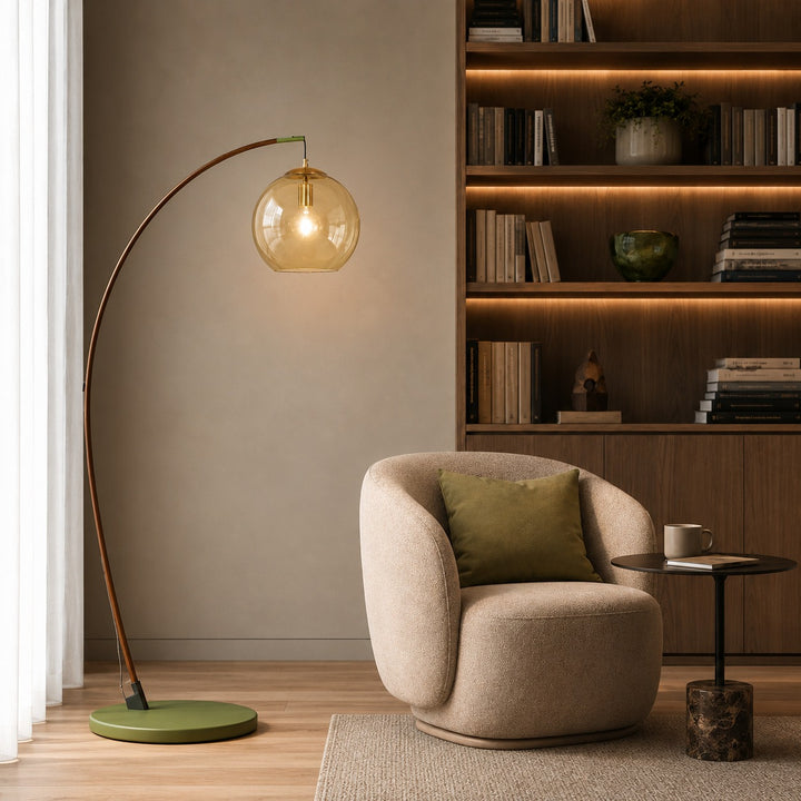 Modern Arc Floor Lamp Adjustable Metal Shade LED Lighting for Living Room and Bedroom