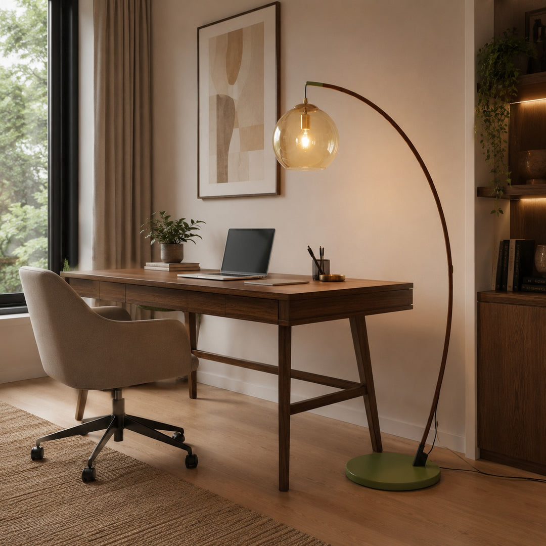 Modern Arc Floor Lamp Adjustable Metal Shade LED Lighting for Living Room and Bedroom