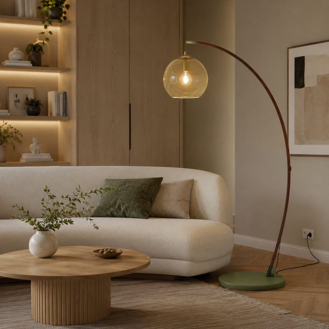 Modern Arc Floor Lamp Adjustable Metal Shade LED Lighting for Living Room and Bedroom