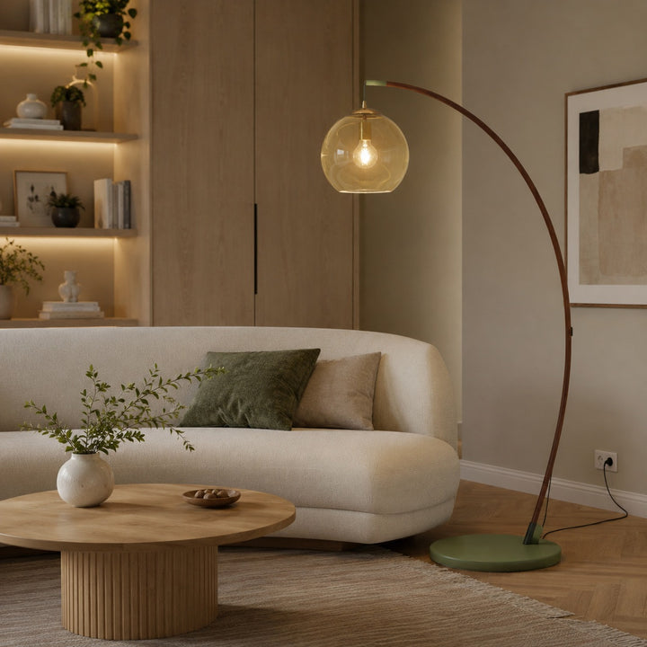 Modern Arc Floor Lamp Adjustable Metal Shade LED Lighting for Living Room and Bedroom