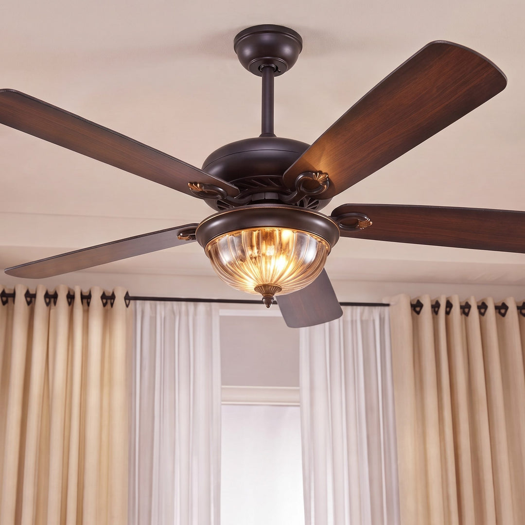 Modern Black Ceiling Fan with Lights Hanging Metal Blades Dimmable LED Adjustable Speed