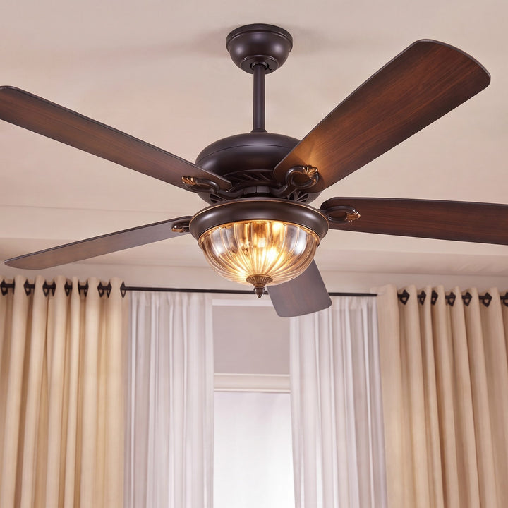 Modern Black Ceiling Fan with Lights Hanging Metal Blades Dimmable LED Adjustable Speed