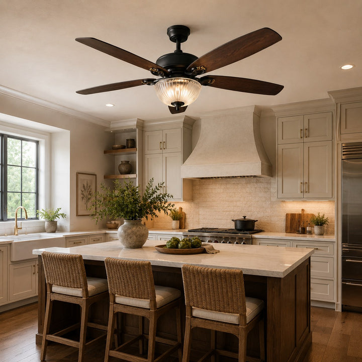 Modern Black Ceiling Fan with Lights Hanging Metal Blades Dimmable LED Adjustable Speed