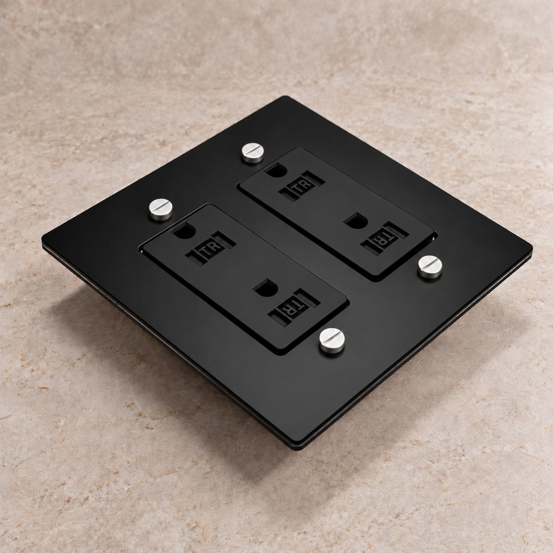 Solid Brass Tamper-Resistant Electrical Outlet – 15A Duplex Receptacle, 1–4 Gang